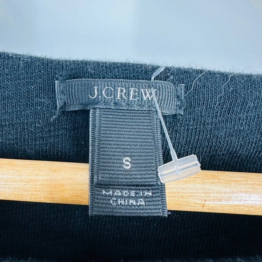 J. Crew Black Ivory Polka Dot Womens Scoop Neck Sequin Top Festive Party Size S - Picture 7 of 9